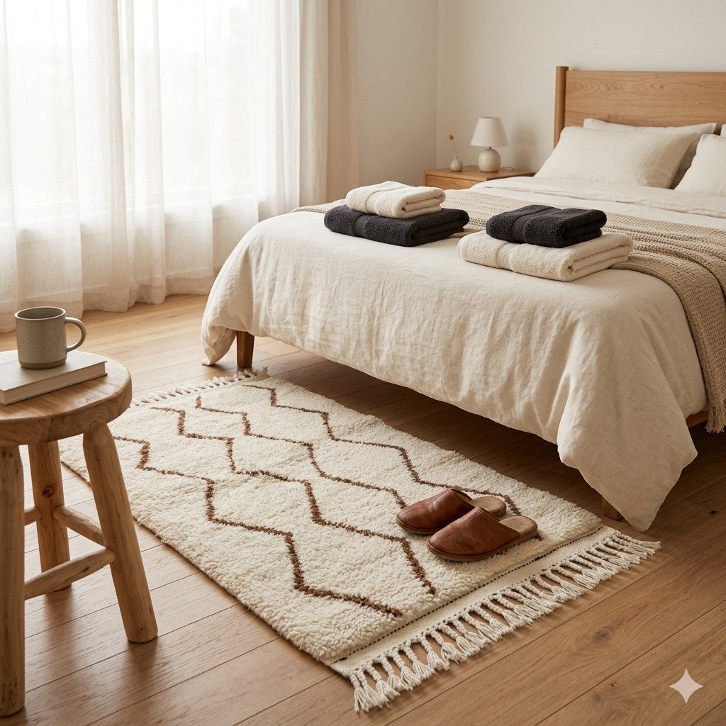Small blue diamond rug