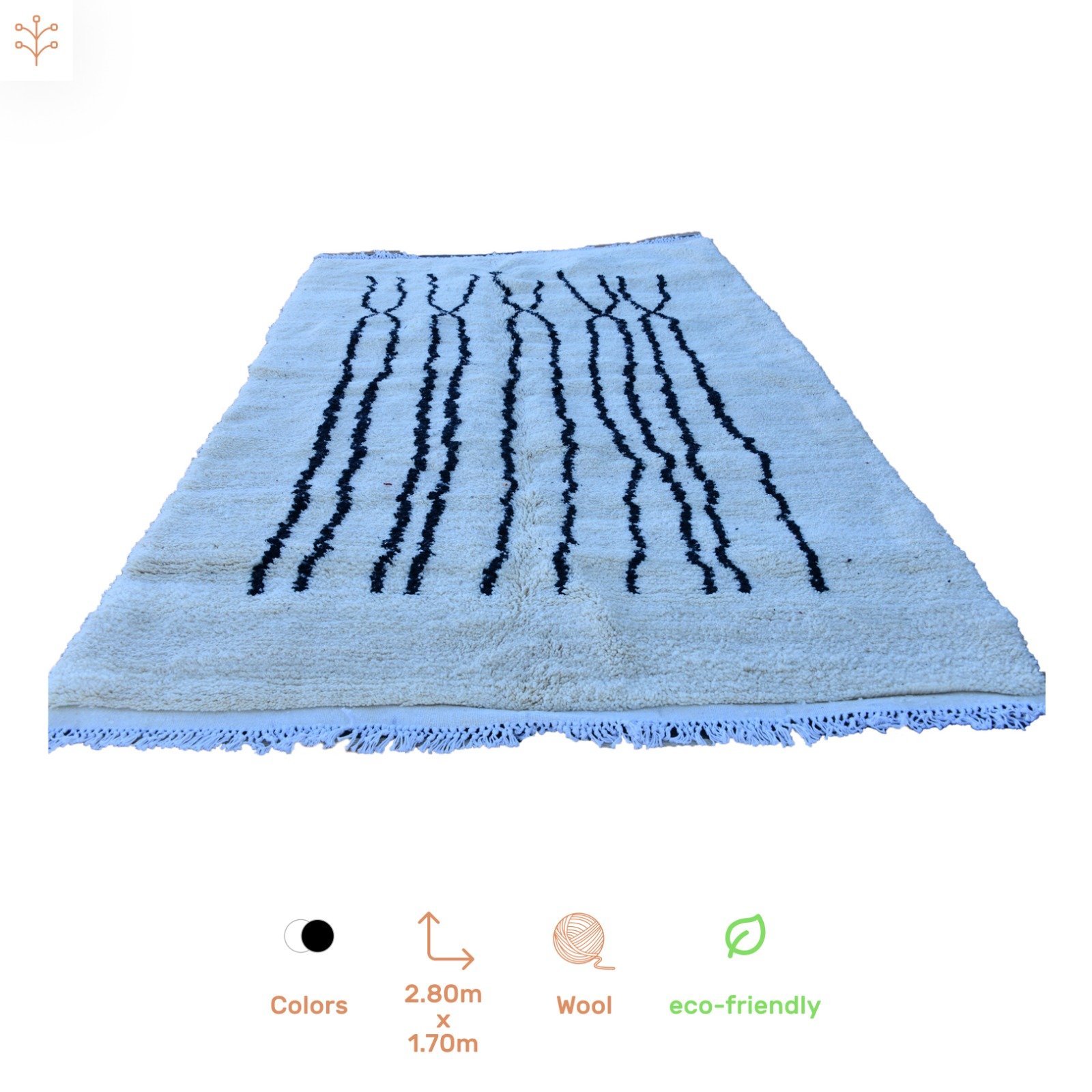 Moroccan rug with spontaneous woven pattern